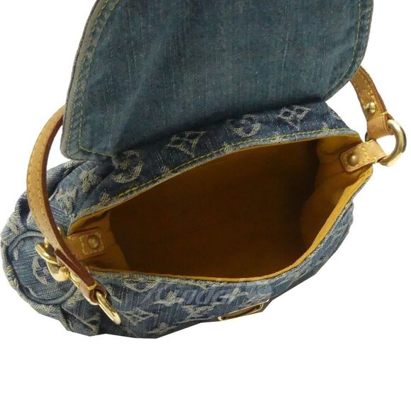 Louis Vuitton Mini Pleaty Monogram Denim Shoulder Bag Blue - Picture 8 of 10